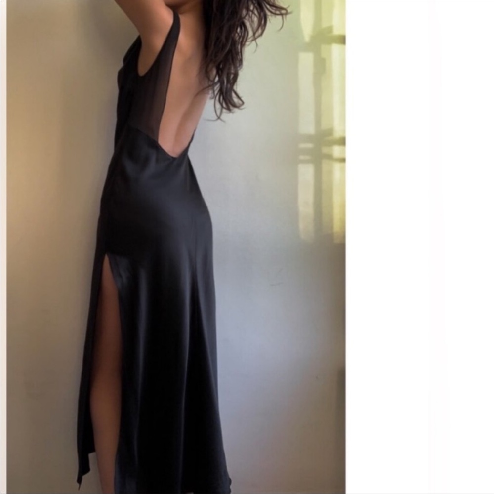 Y2K Victoria’s Secret black silk slip dress L
